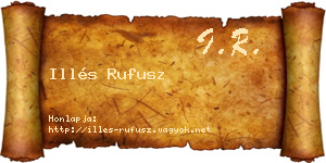 Illés Rufusz névjegykártya