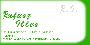 rufusz illes business card